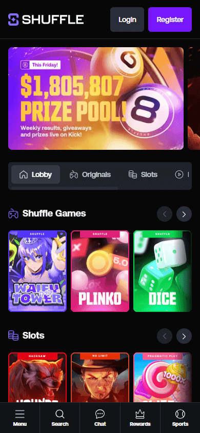 Shuffle Casino Mobile screenshot